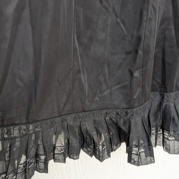 Vintage 60s Rogers Black Lace Slip Nightgown Lingerie Dress 34 Tall - Picture 6 of 9